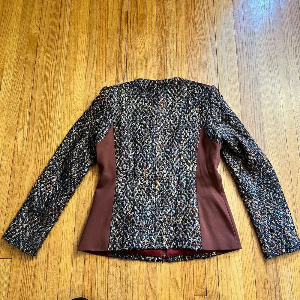 Lafayette 148 Blazer Womens 6 Zip Brown Sport Coat Jacket